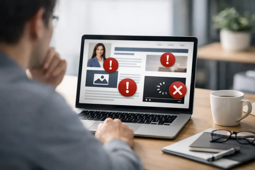 8 Fehler auf Experten-Homepages, die Wirkung kosten